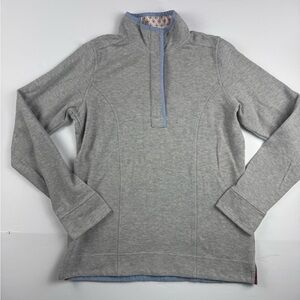 Orvis Gray and Blue Quarter-Zip Pullover measurements are large no tag